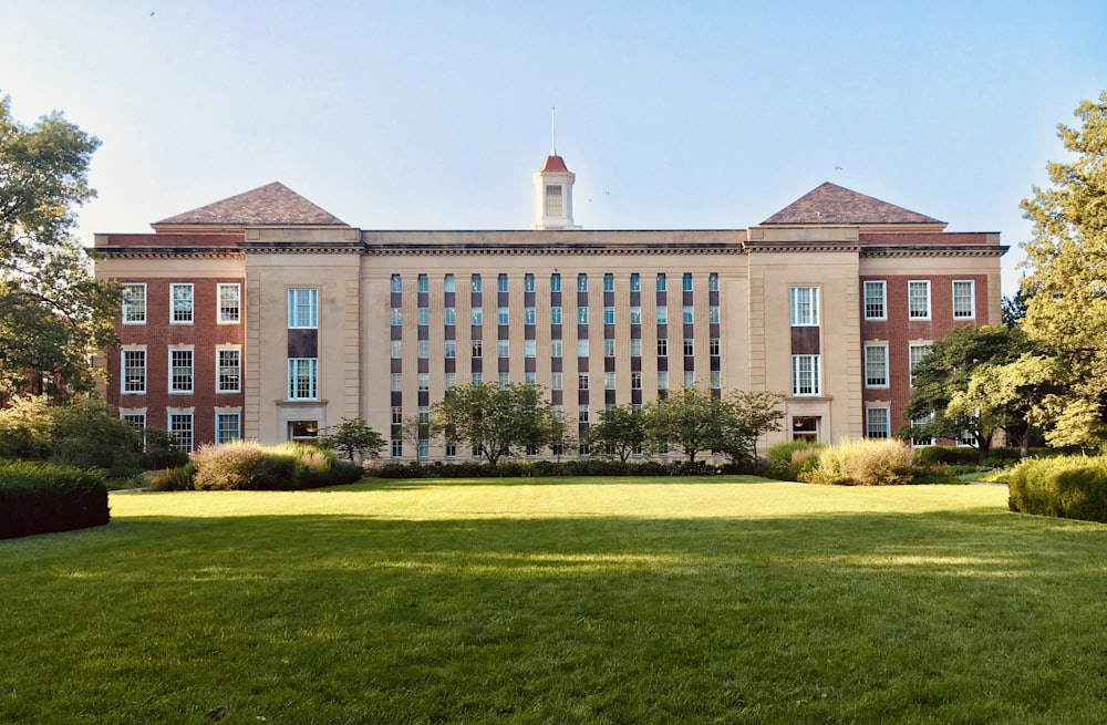 University campus with international students walking