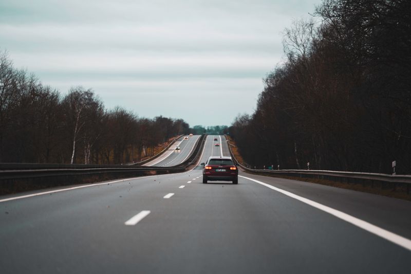Car driving on highway for college move