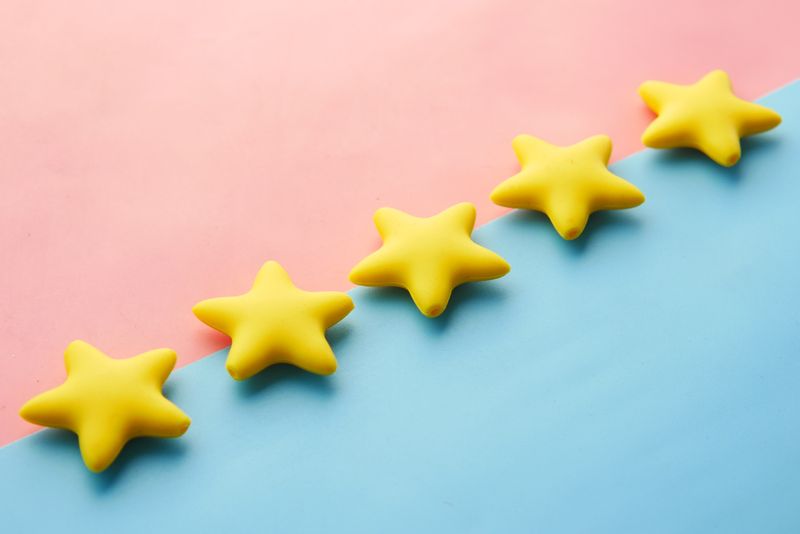 Customer satisfaction rating stars concept