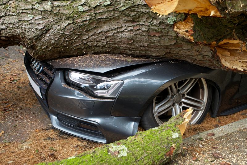 damaged car after collision accident