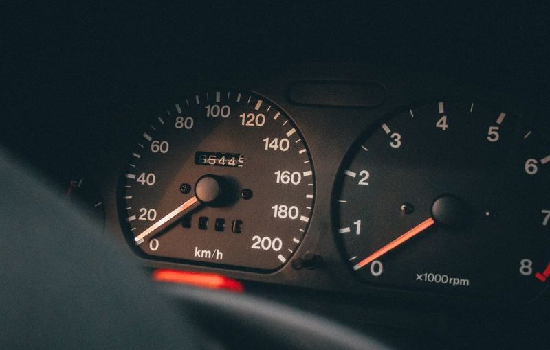 car dashboard with gauges