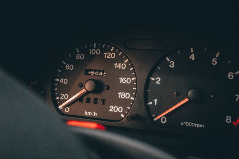car dashboard with gauges