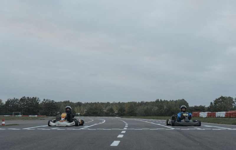 Student taking a driving safety class