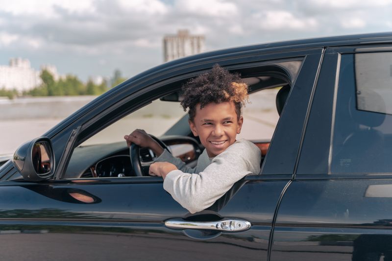 Student driver ready to drive