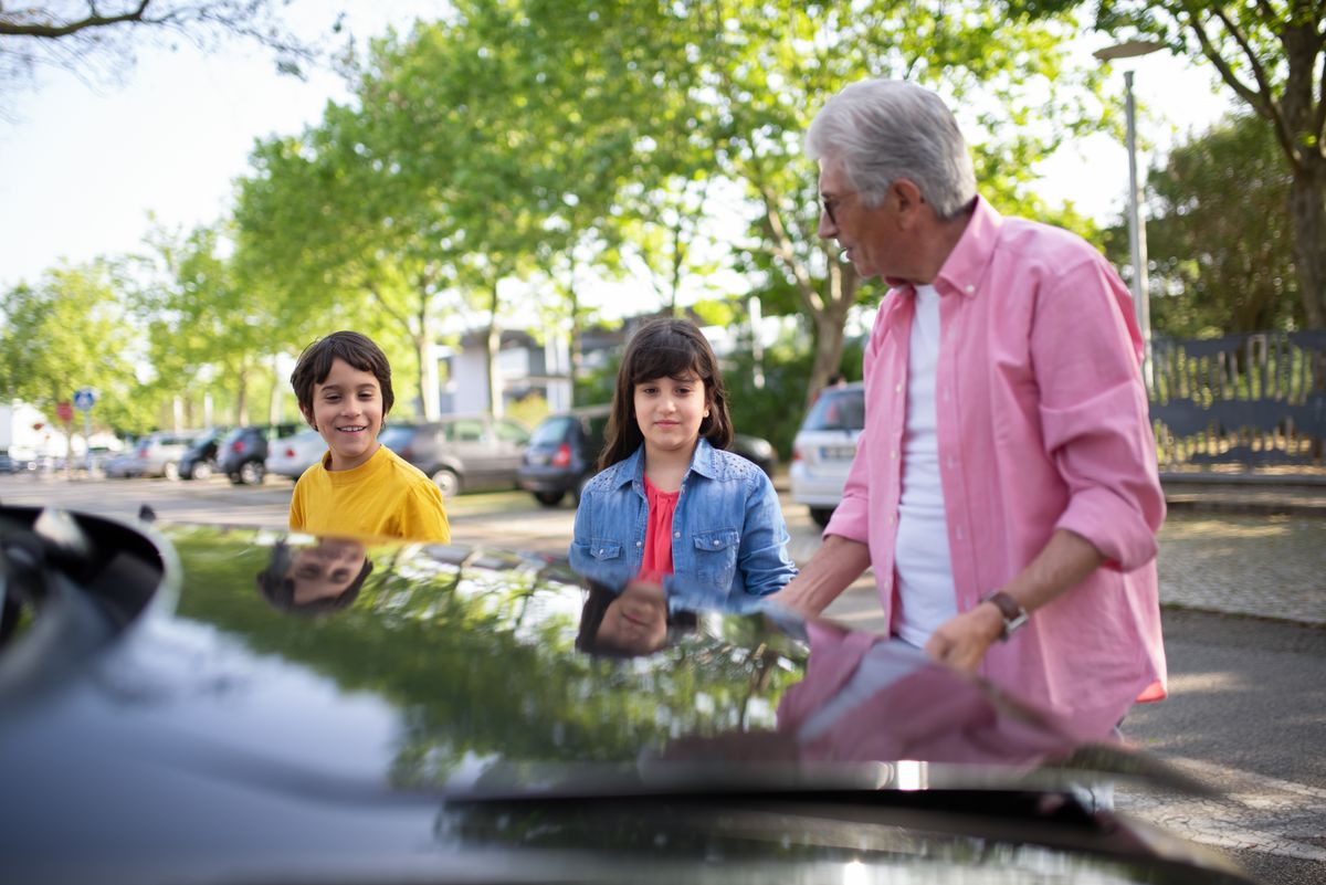 Family car parked at home while student is away at college