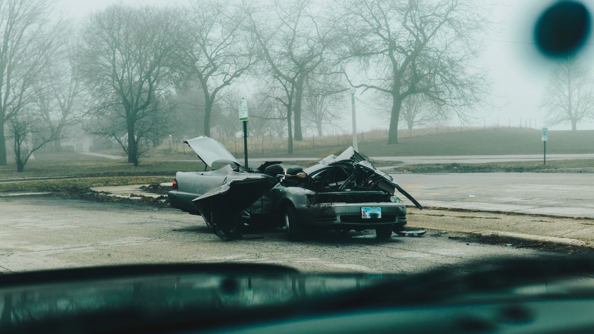 Vehicle wreck on street