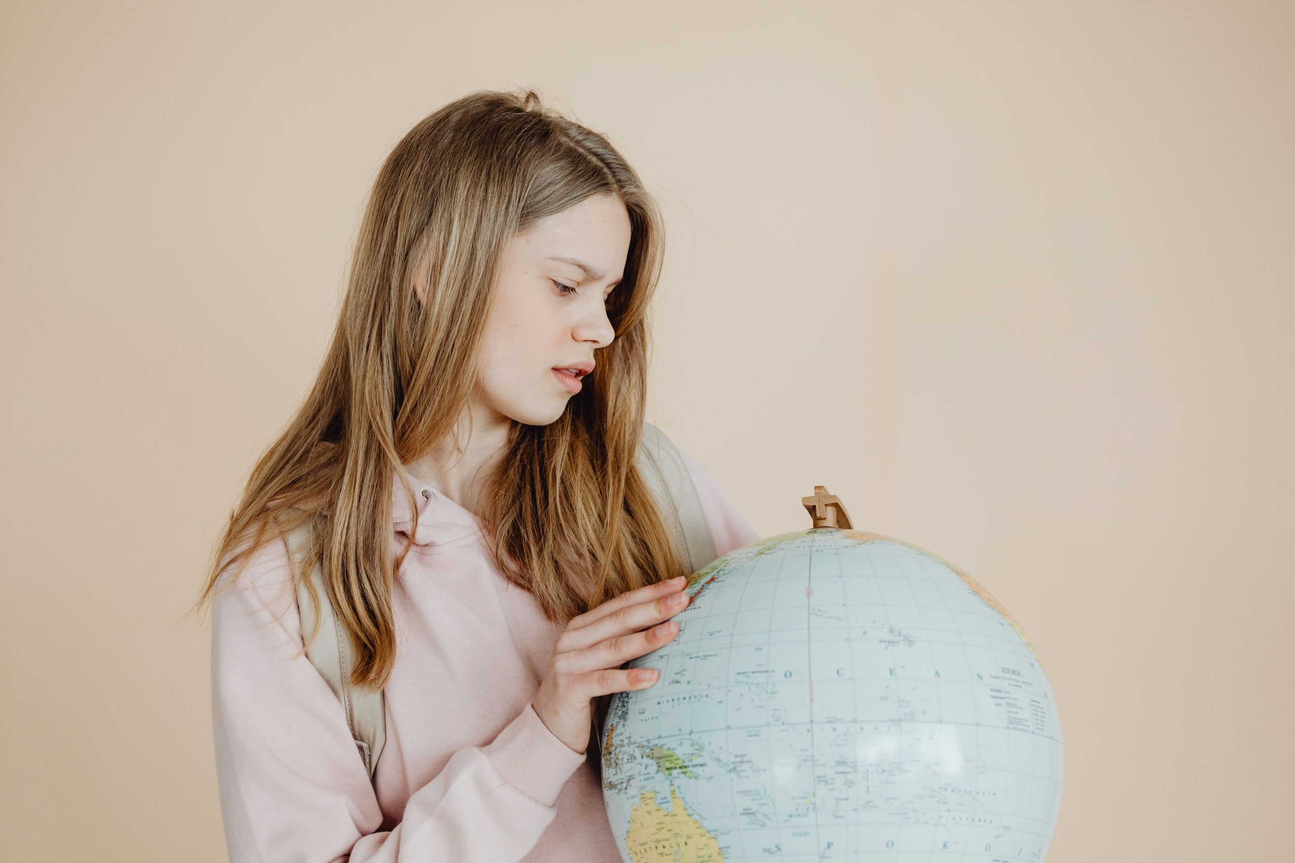International student arriving in the U.S. with luggage