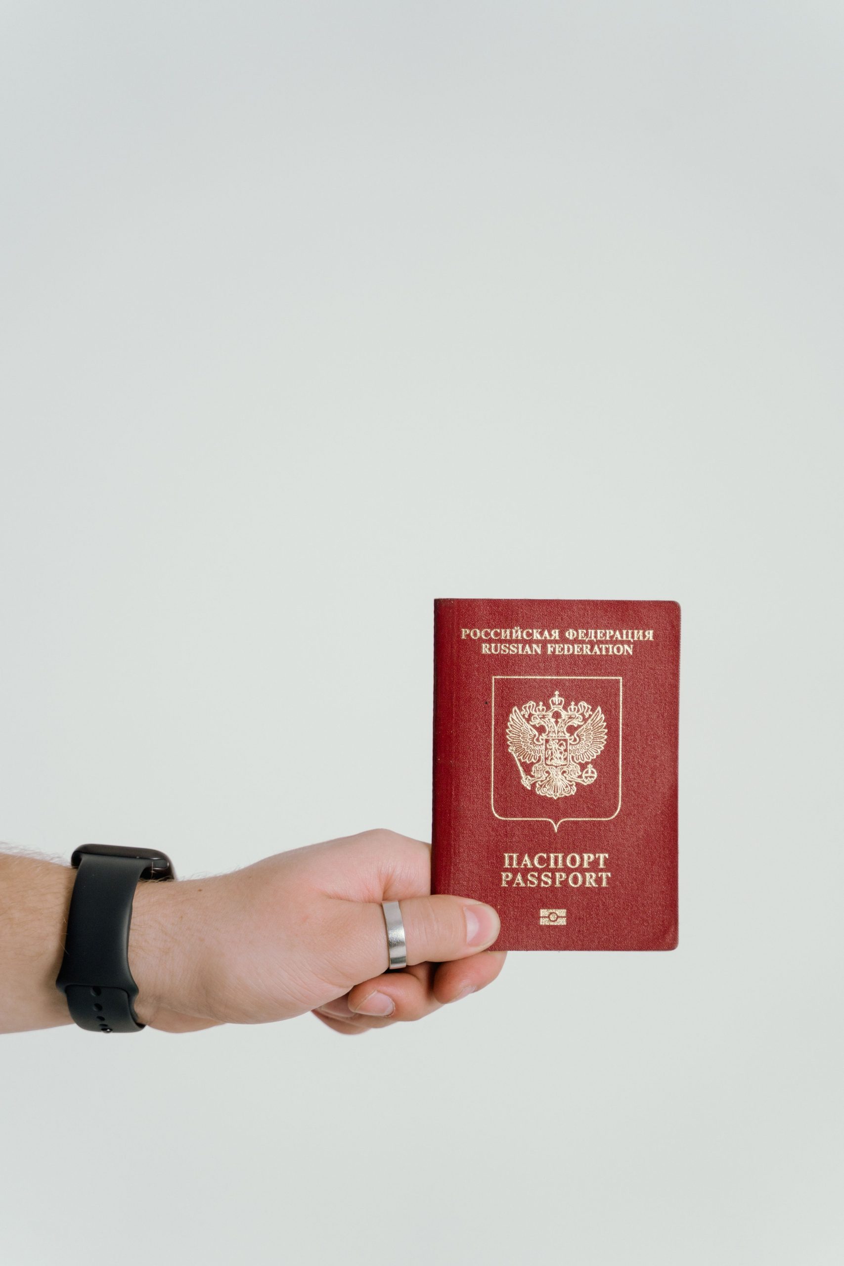 Passport and documents on a table