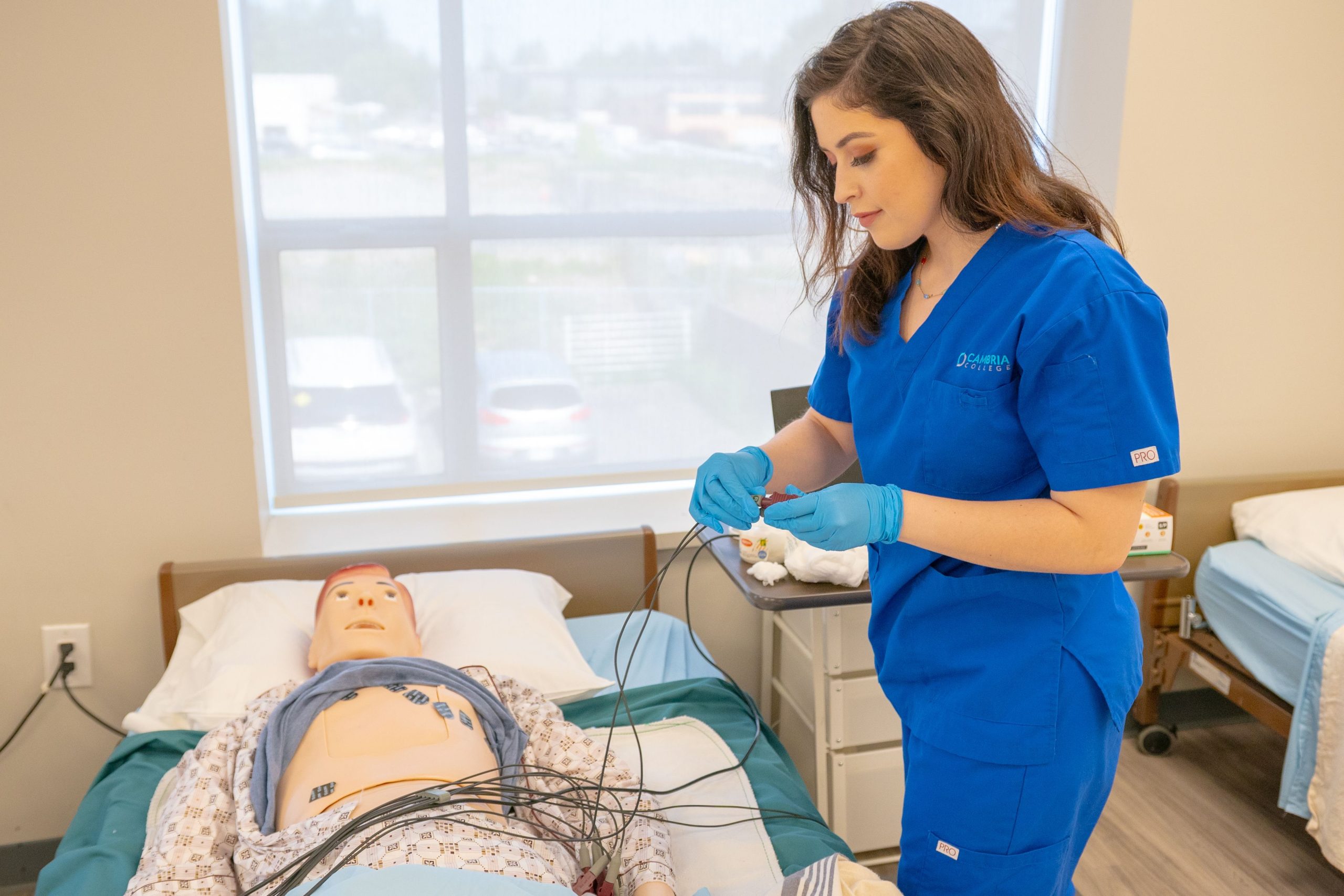 Medical student studying