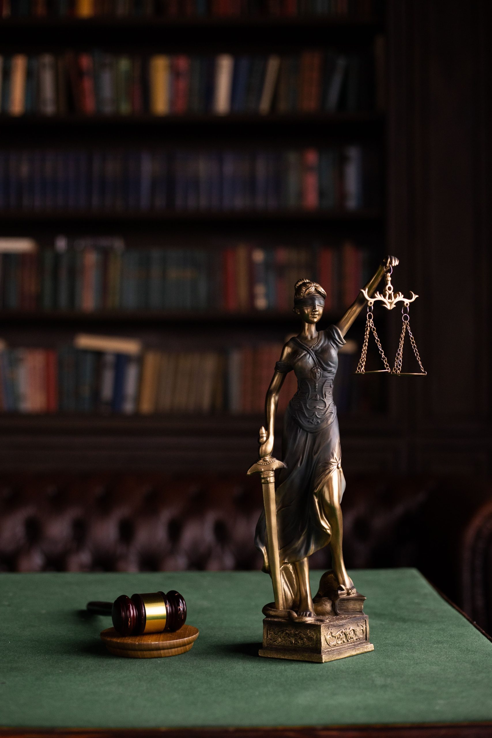 Law books and justice scales