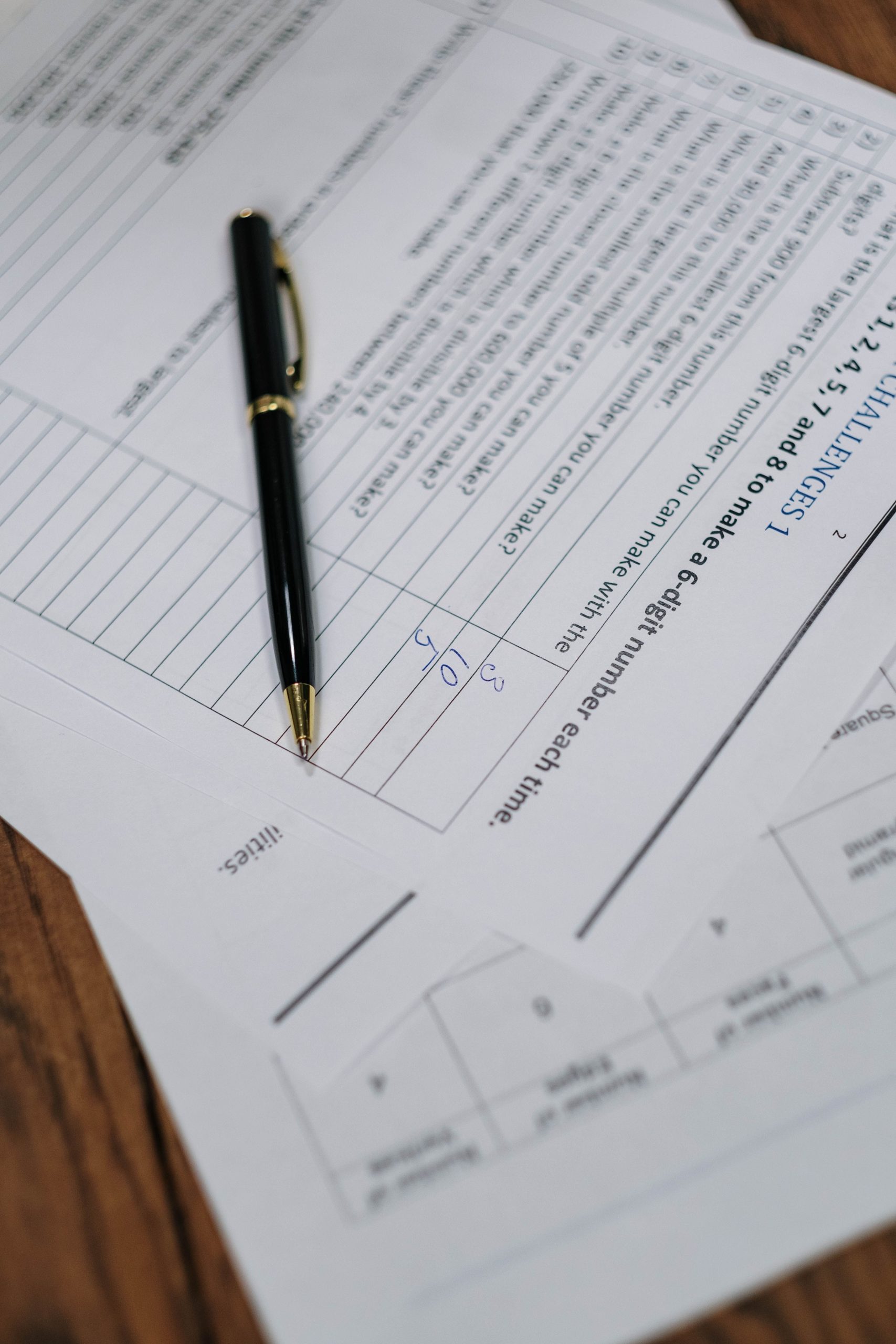 Student report card with grades