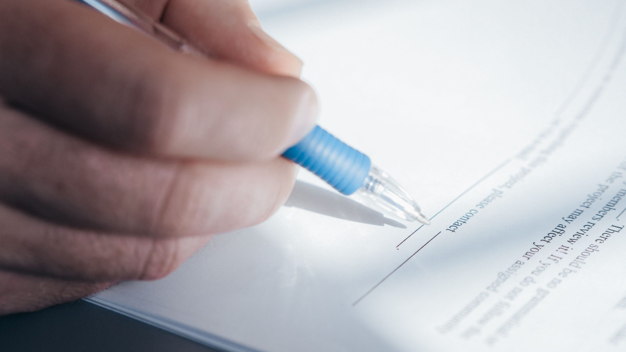Signing an official form