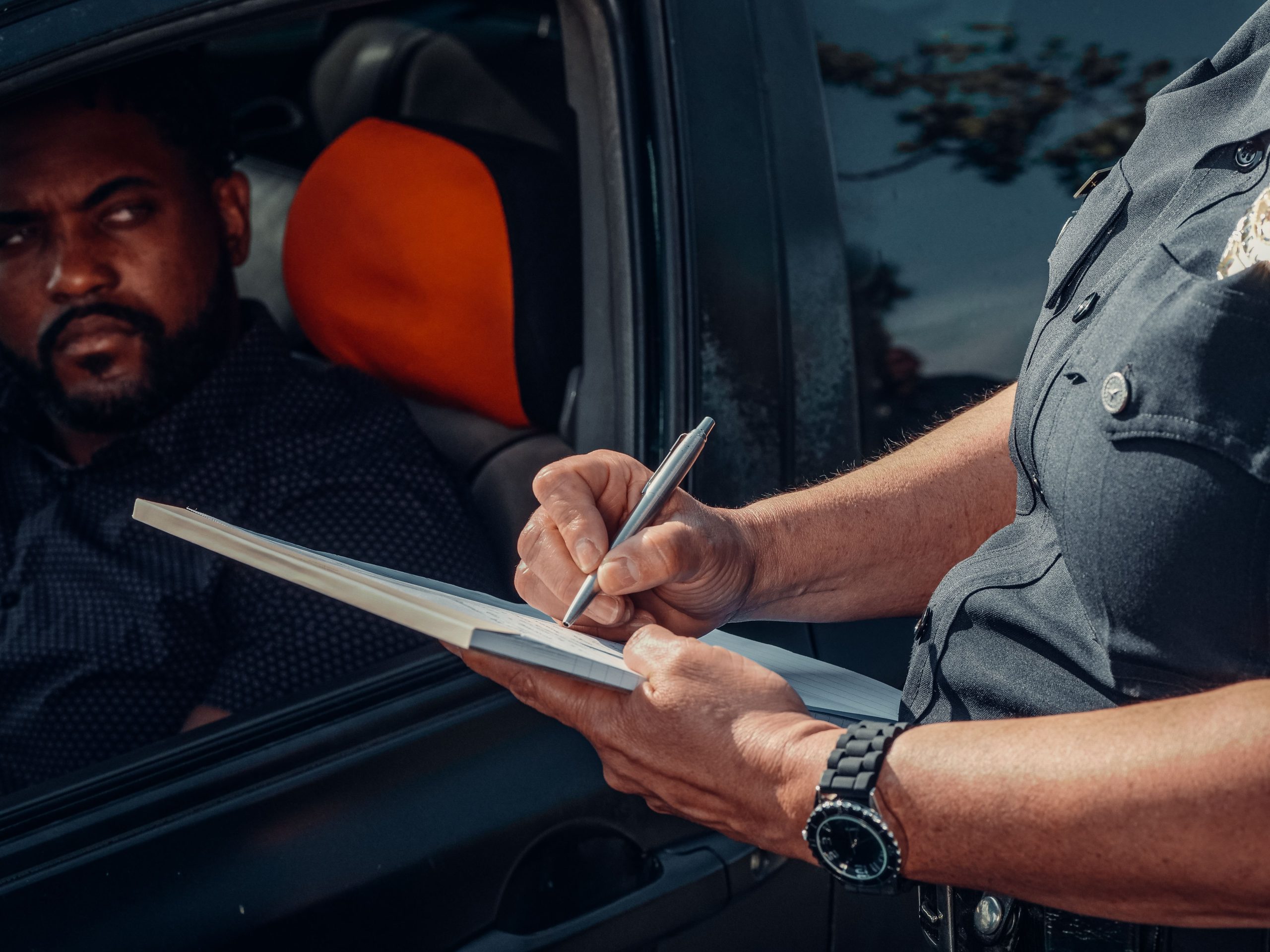 Traffic ticket on windshield