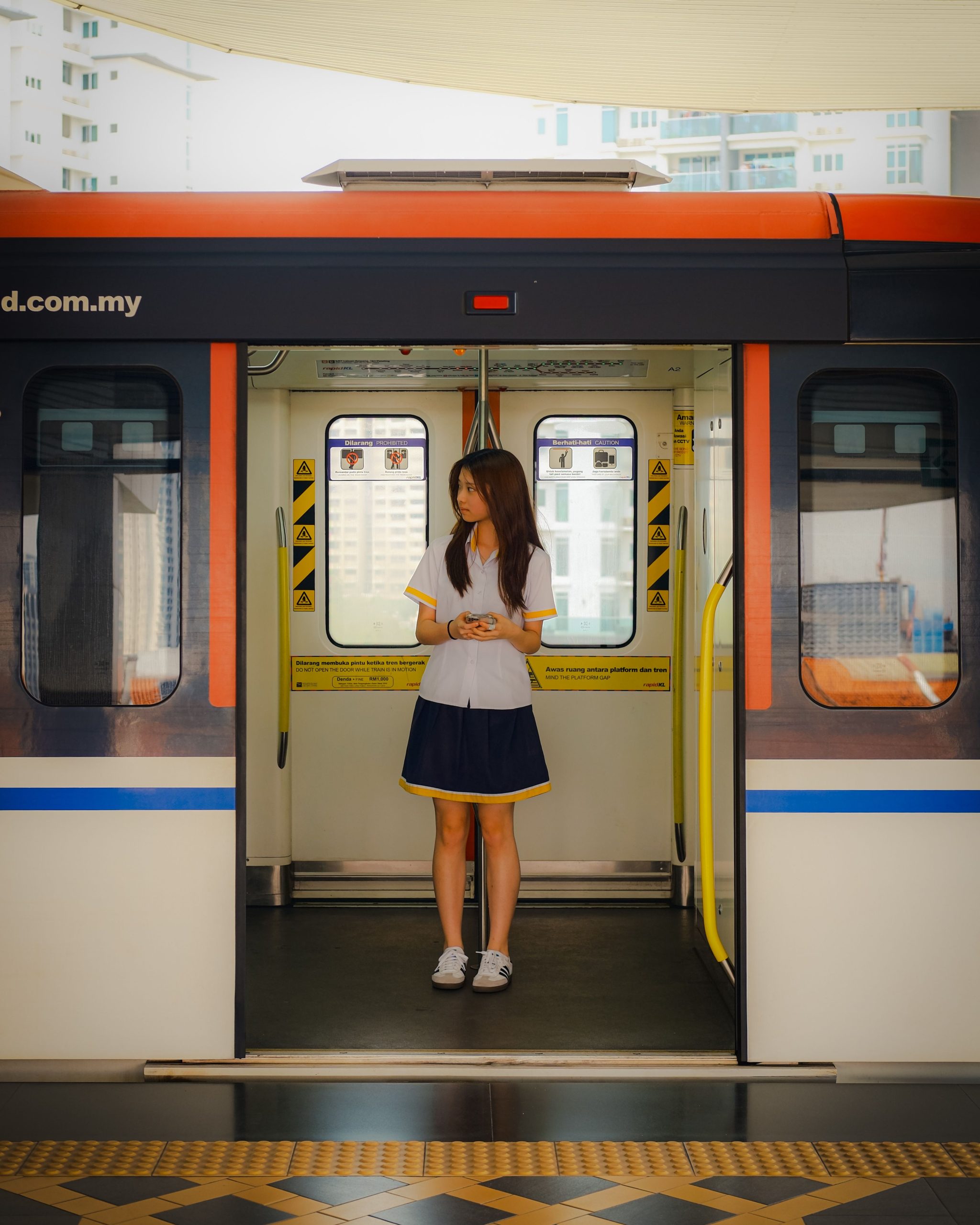 Commuter waiting for transit