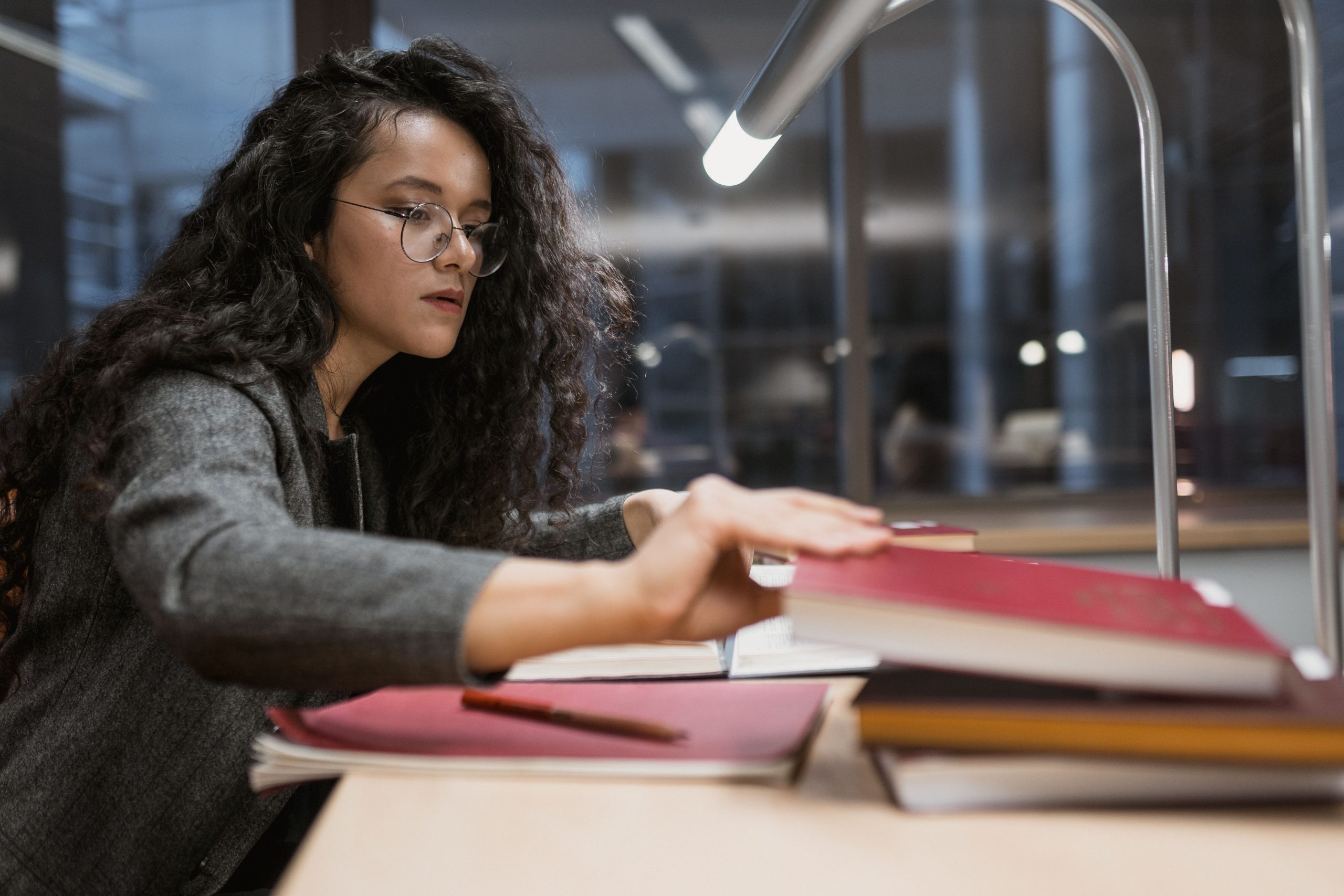 Student reviewing notes
